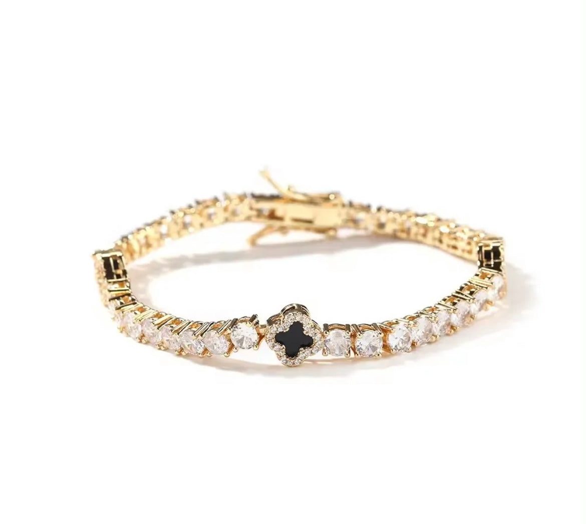 Gold clove tennis bracelets