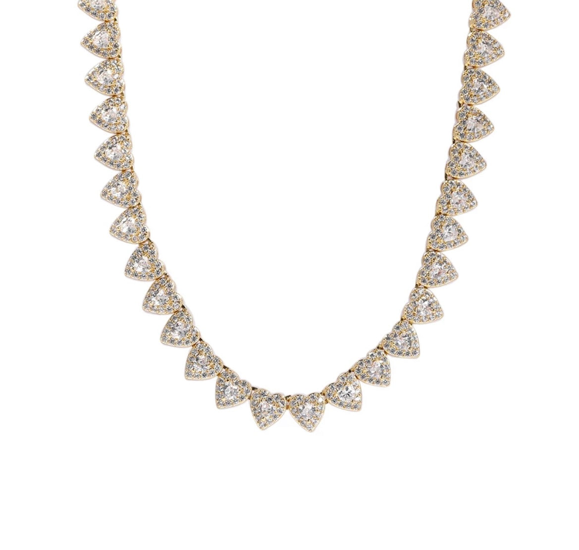 Hearts tennis necklace