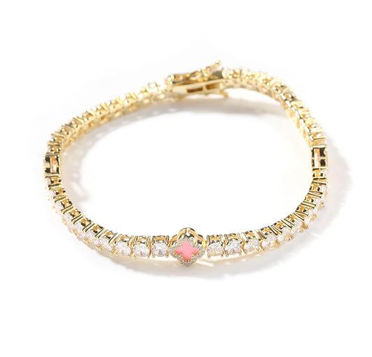 Gold clove tennis bracelets